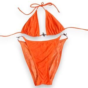 Vintage deadstock orange shell bikini